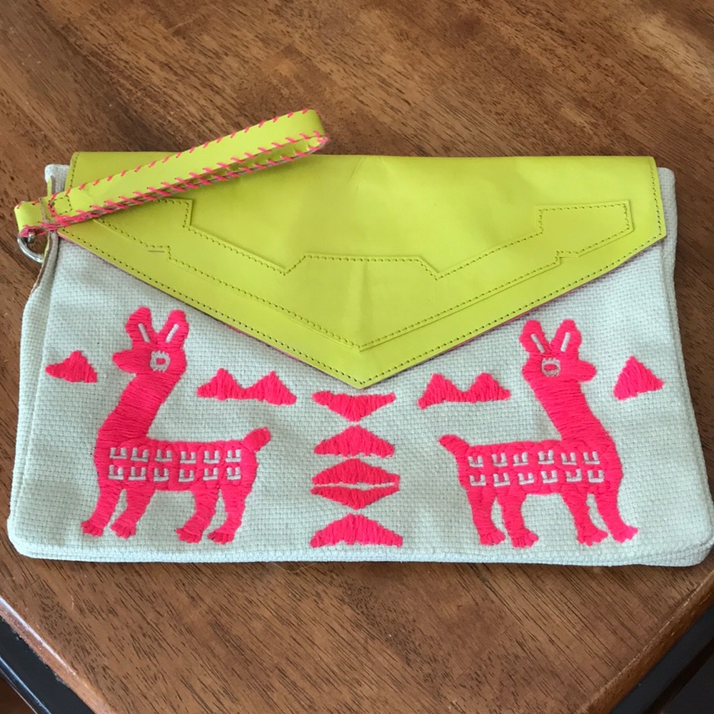Asos Envelope Clutch with Leather Trim